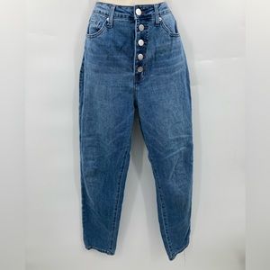 Abount Womens Light Blue Wash High Rise Mom Jeans